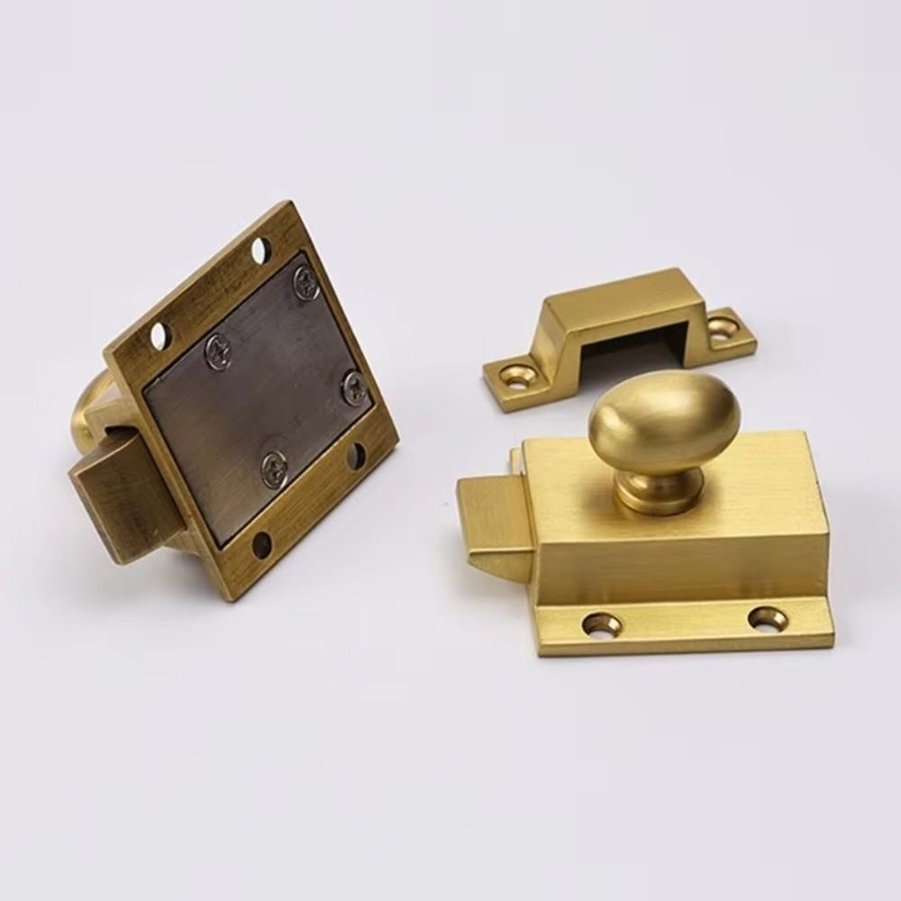 Solid Brass Cabinet Fastener Lock Mounted Hardware Furniture Door Bolt Cupboard Hardware
