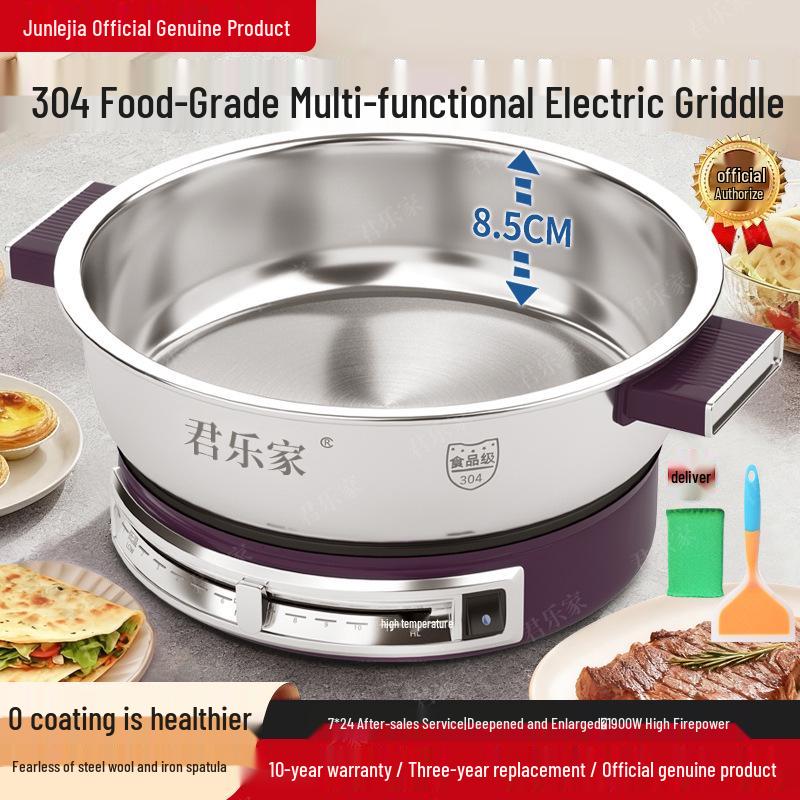 304 Stainless Steel Non-Stick Electric Griddle & Multi-Functional Frying Pan