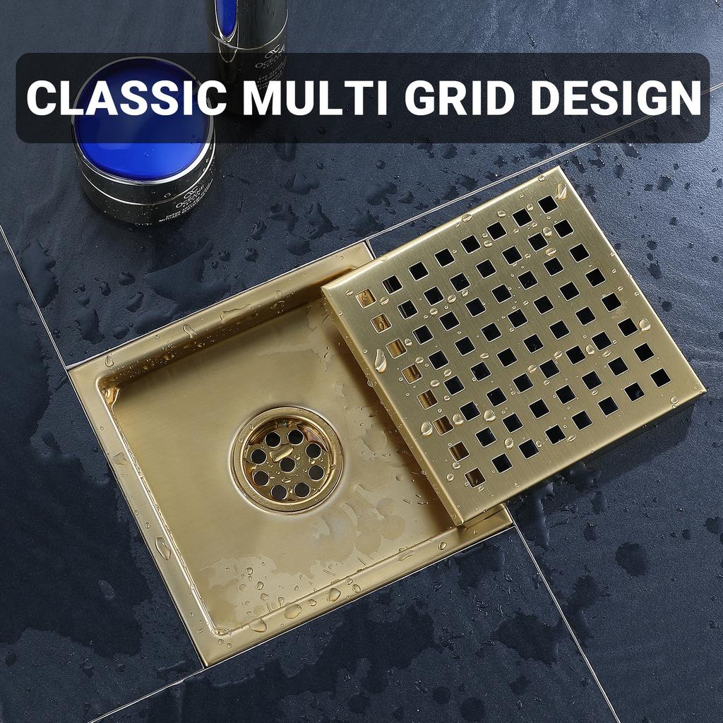 2026 Modern Bathroom Stainless Steel Chrome Plated Square Floor Drain with Tile Insert for Shower
