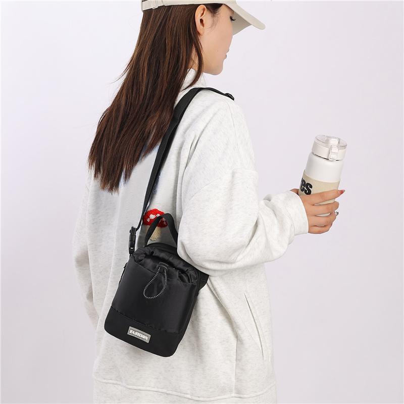 Waterproof Nylon Sling Bag - Outdoor Travel Pouch with Dedicated Water Bottle Pocket (New Nylon Crossbody Design)