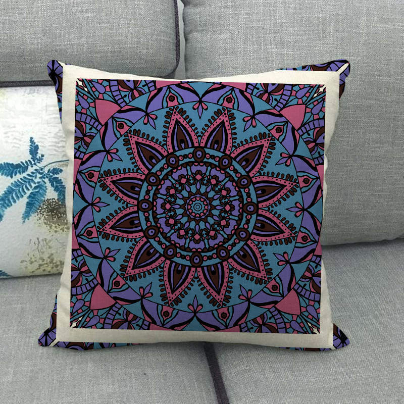 Nordic Bohemian Floral Pattern Digital Printing Short Plush Pillow Covers For Car Sofa Office Cushion Cover Home Goods