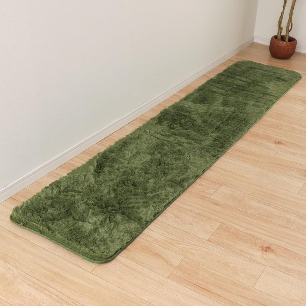 Freely Kitchen Soft All Green Mat, Shaggy, 50x180cm, Season, Non-Slip, Washable,