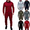 Stilvolles Herren-Trainingsanzug-Set mit Kapuzenjacke und Hose mit verstellbarem Bund