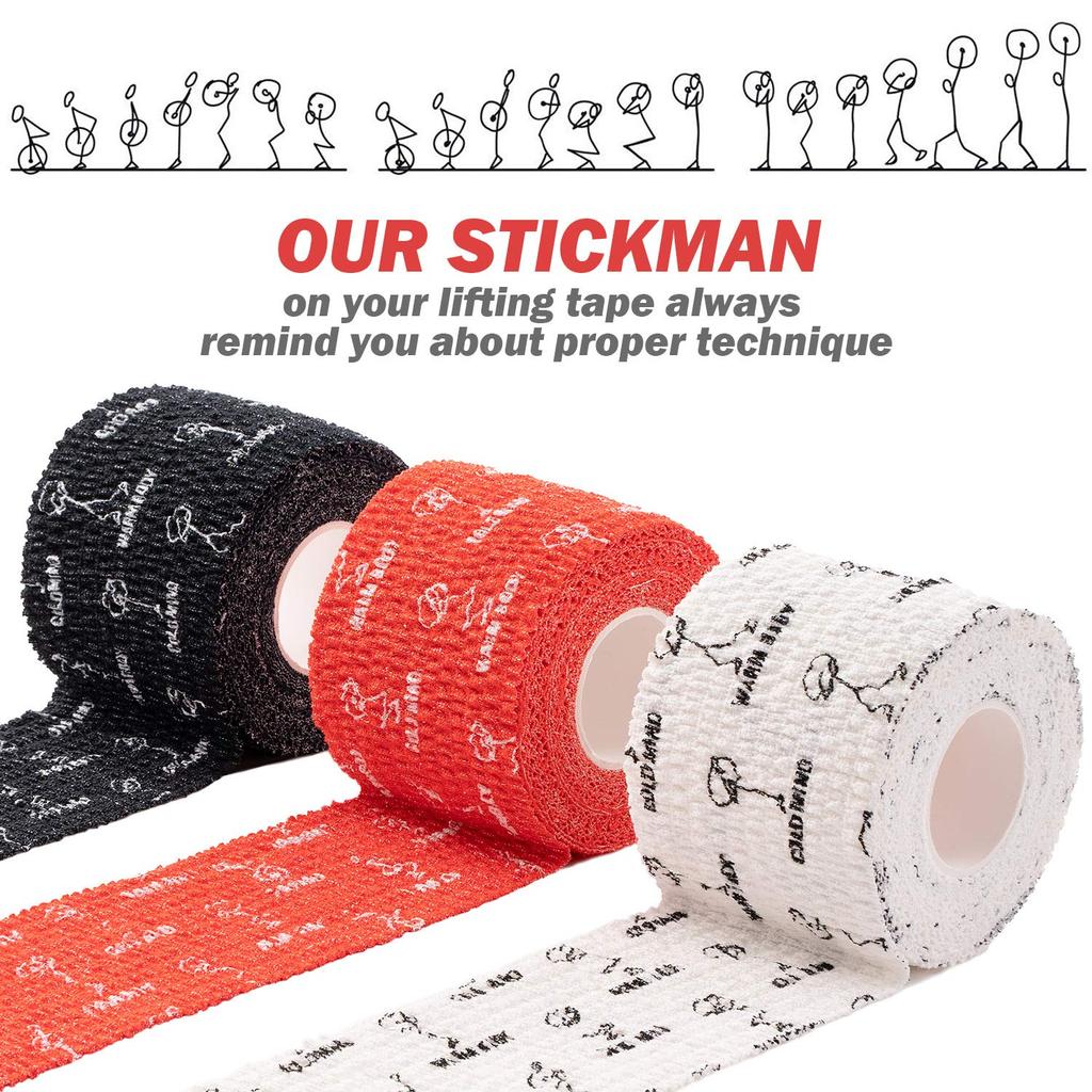 WARM BODY COLD MIND Premium Lifting Thumb Sports Tape for and Strength Deadlift Hook Tearable and Elastic Sweatproof and Breathable 3 Weightlifting,