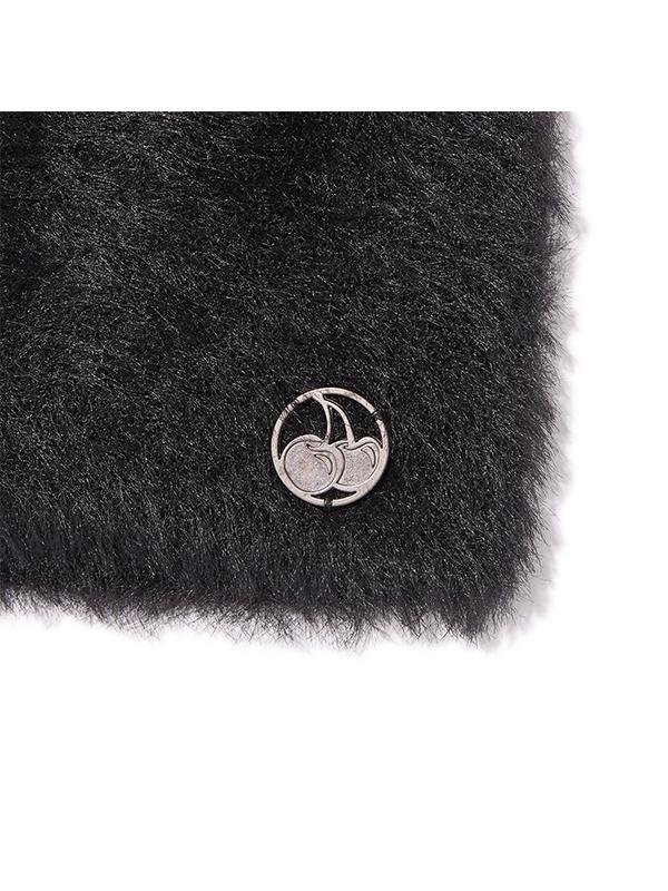 KIRSH Mohair Metal Logo Beanie [Black]