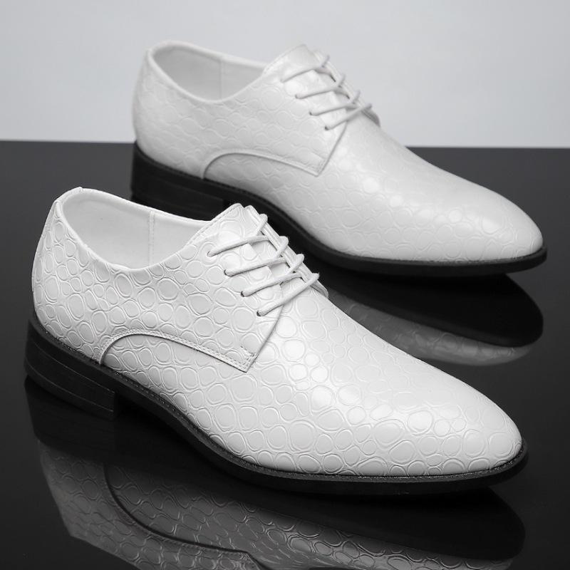 

Модный бизнес Новые глянцевые лакированные кожаные туфли дерби на шнуровке для мужчин Формальные Свадебные Жених Выпускной Бал Балетки Zapatillas Hombre 39 белый