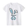 Personalized rabbit cartoon pattern summer boy and girl clothes cute, fashionable, Polyester comfortable short sleeved top