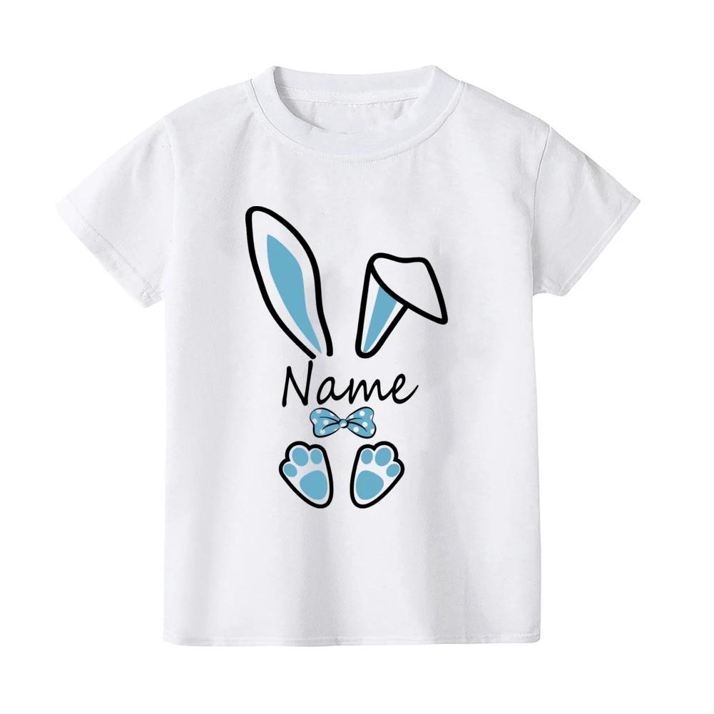 Personalized rabbit cartoon pattern summer boy and girl clothes cute, fashionable, Polyester comfortable short sleeved top