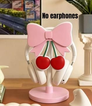 Nuevo Lindo Soporte para Auriculares con Alas de Ángel Personalizado con Lazo de Encaje Rosa Soporte para Auriculares Decoración de Escritorio Kawaii para Exhibición de Auriculares para Gaming