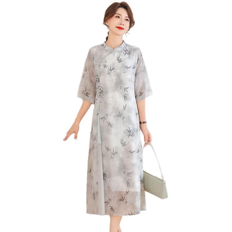 Women's Modern Qipao Dress - Summer Retro Style with Age-Reducing Elegance