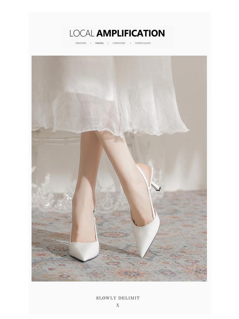 8369-5 Women's Closed Toe Stiletto High Heels - Summer 2023 Patent Leather Pointed Sandals