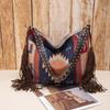 European and American Retro Bohemian Handmade Woven Flowing Silk Cotton and Linen Single Shoulder Large Bag for Women