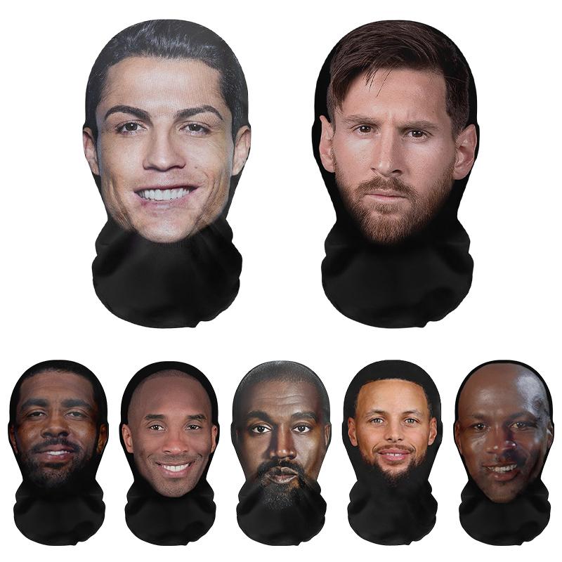 3D Printed Cosplay Headwear Fashion Elastic Mesh Full Face Mask Realistic Funny Cosplay Props Halloween Decor Unisex Men Women