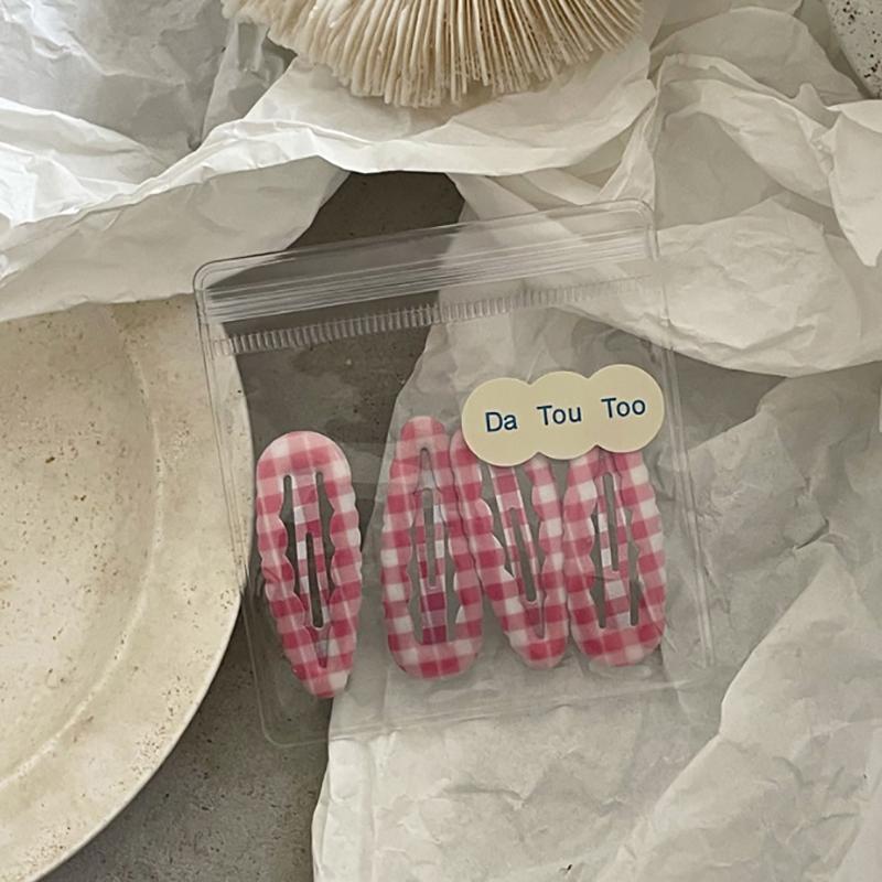 

Стиль колледжа Контрастный цвет Клетчатый Капля воды Заколка-автомат Костюм Милый Молодой Студентка Женский Сломанные волосы Челка Заколка