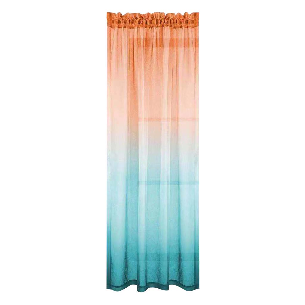 Gradient Color Tulle Door Window Curtain Drape Panel Sheer Scarf Valances 1PC