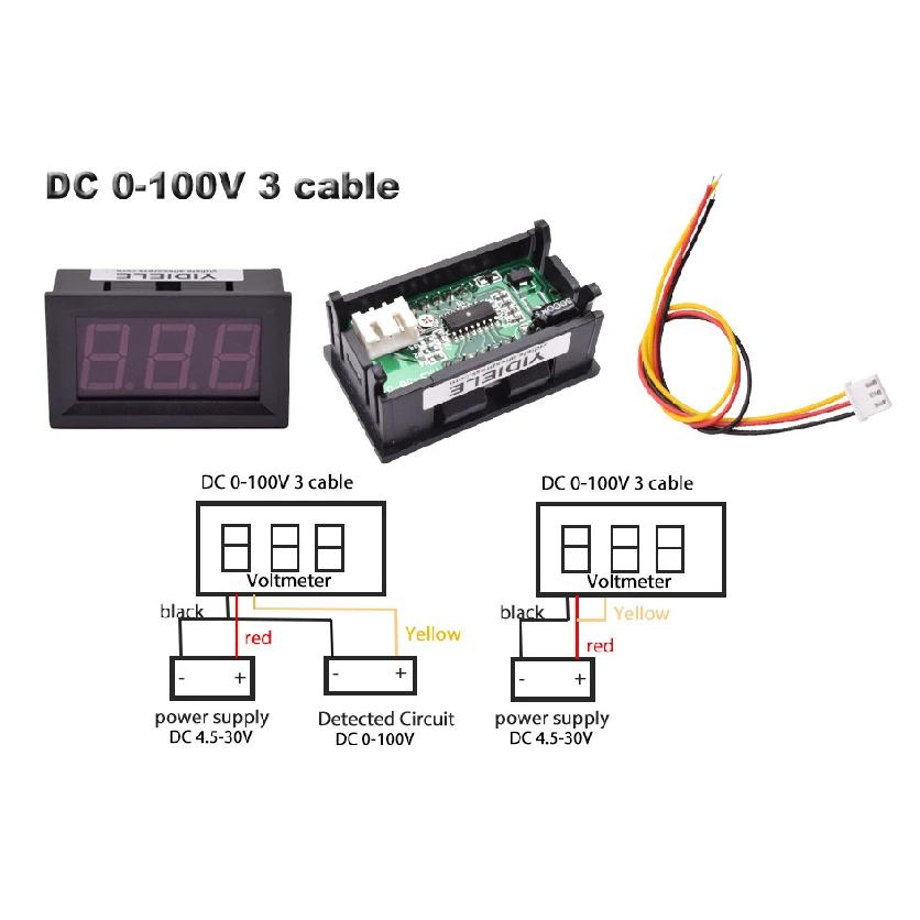 5/10pcs Digital 0.56 Ammeter Voltmeter DC 4.5-30V 0-100V AC 30-500V 10-600V Voltage Amp Meter Detector Monitor Calibrate Reading