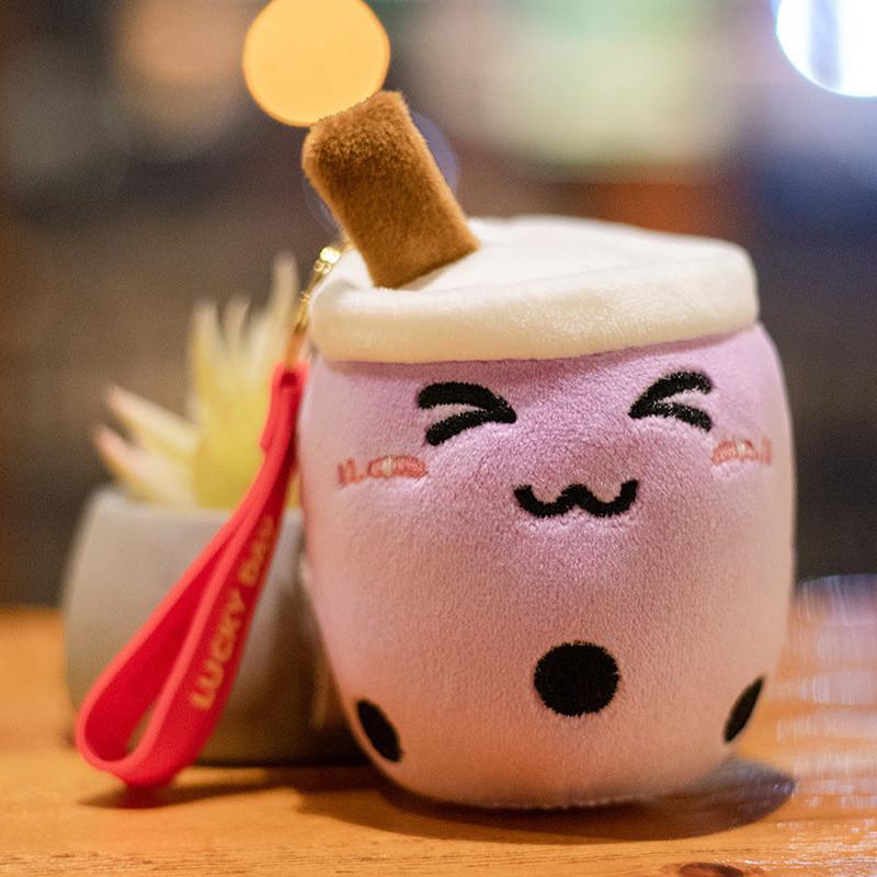 Cup Tea Milk Plush Keychain Cute Bag Pendant Cartoon Doll Kids Gift Birthday