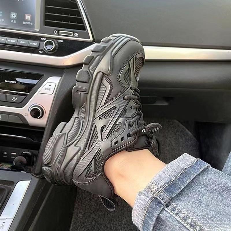 Mesh breathable thick-soled high-white shoes women's 2025 summer new casual dad shoes thick-soled muffin Korean version tide