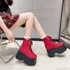 Super High Platform Ankle Boots for Women Punk Thick Bottom Shoes Height Increasing Women's Boots Autumn Botines Bottes Femmes