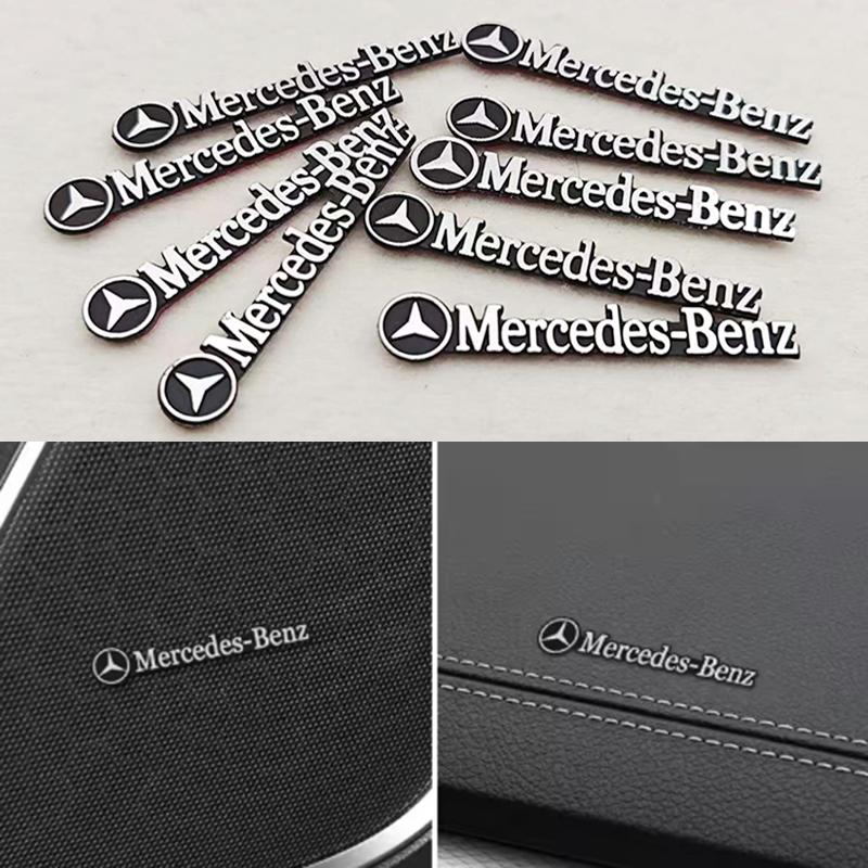 2/4/10pcs ABS Car Audio Decoration Sticker Logo Mercedes Benz And AMG Auto Badge Decal For Mercedes Benz AMG Car Accessories
