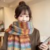 New Christmas Plaid Scarf, High-end Women's Warmth, New Retro Fringed Women's Scarf Shawl