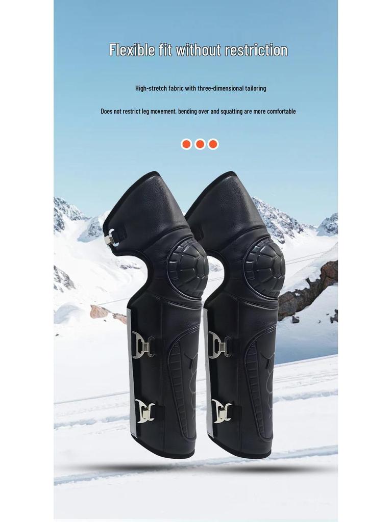 Arctic Velvet Windproof Knee Pads for Winter Riding - Thick, Cold-Proof Leg Warmers for Men & Women