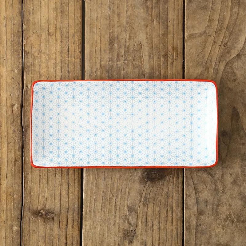 Stoviglie in Ceramica Stile Nordico Creativo Ristorante Piatto Rettangolare per Sushi Frutta Snack Domestici Piatto Piano Poco Profondo per Portata Principale