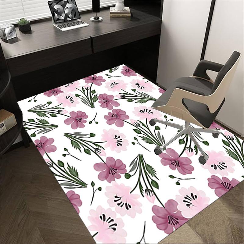 

1PC Floral Pattern Non-Slip Floor carpet, suitable for Office, bedroomand playrooms. It can also be used as a sofa footrest cover-T50 60cm by 90cm