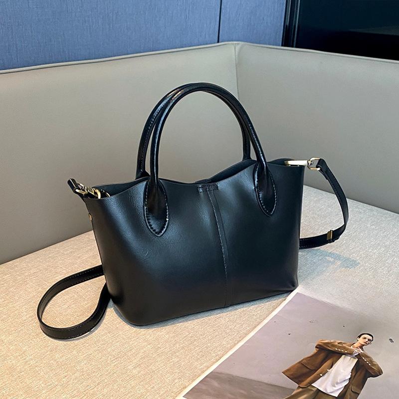 Genuine Leather Women's Bag Single-shoulder Tote Bag Niche Crossbody Retro Large-capacity Handbag