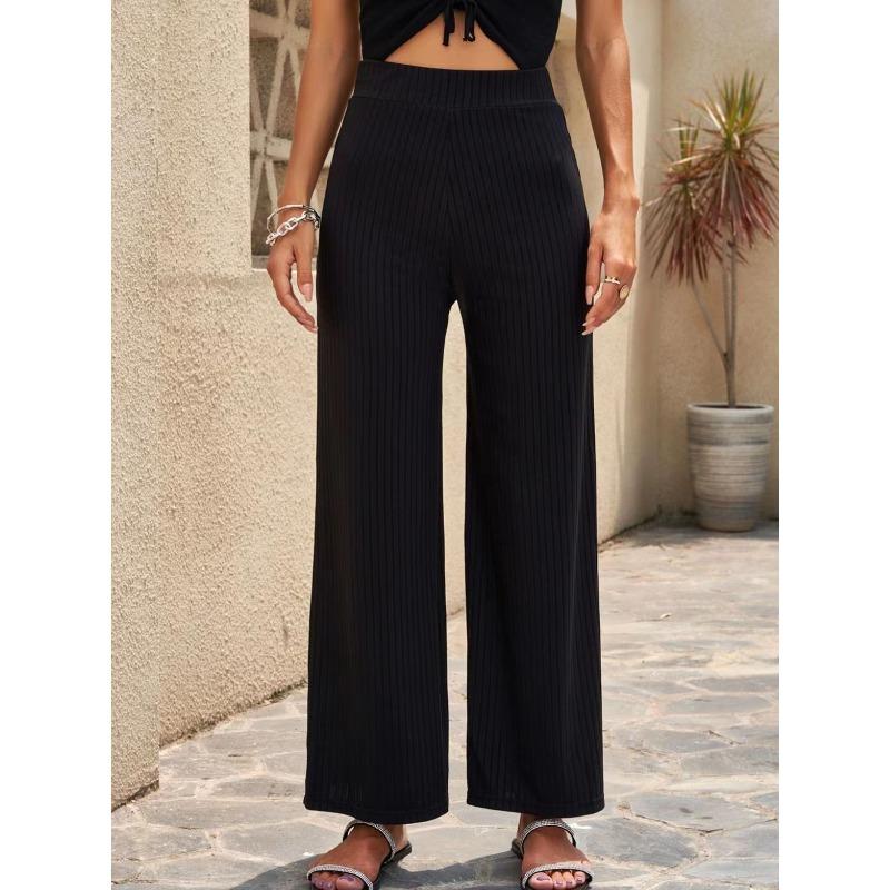 JPNTKY Women's Fashion Casual Solid Color Print Pants & Capris