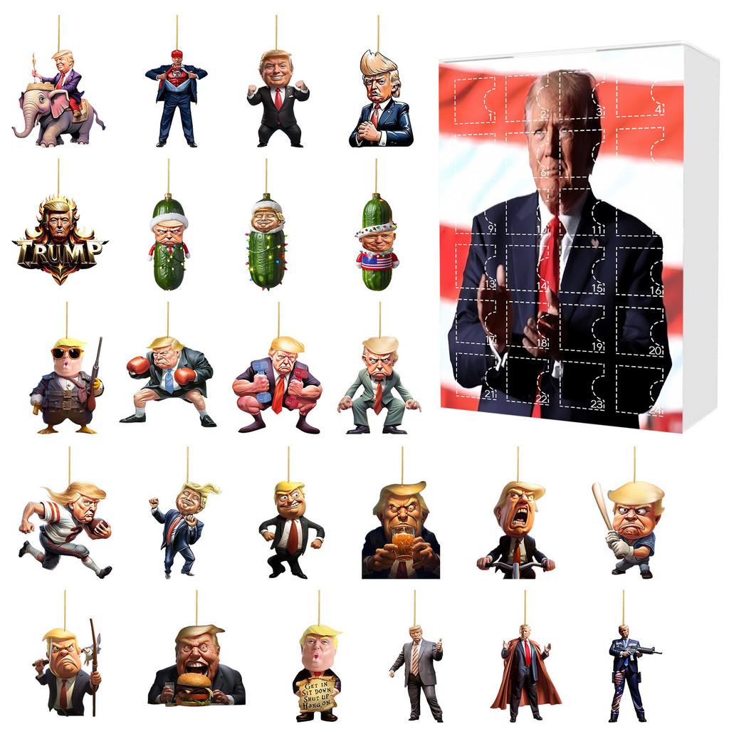 Donald Christmas Trump Blind Box Advent Calendar Pendant 24 Day Xmas Countdown