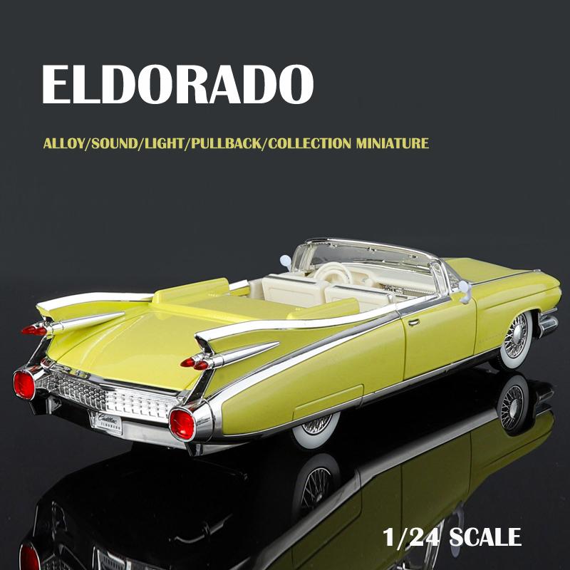 Simulation 1:24 1959 Eldorado Big Rocket Classical Alloy Cars Model Collection Ornament Children'S Toy Model Miniature Voiture