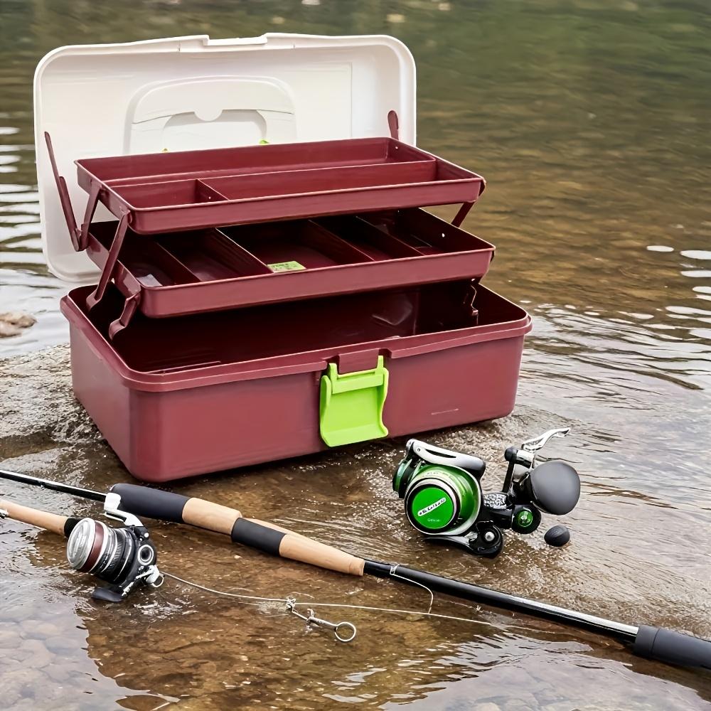 Three Layer Fishing Storage Box Large Capacity Heavy Duty Gear Organizer Gift For Fishing Enthusiasts Outdoor Daily Use