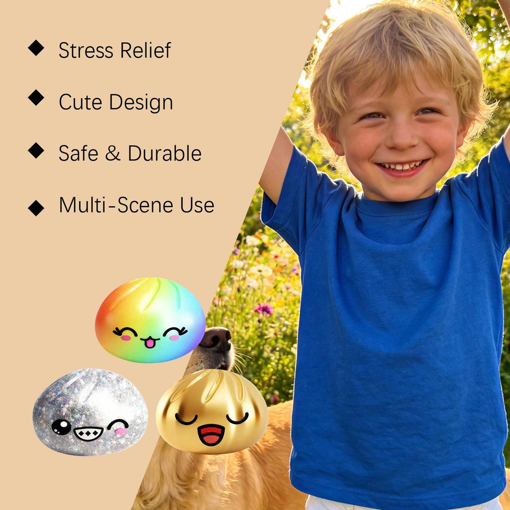 DOWMOO Cute Bun Squeeze Toy — Portable Stress Relief with Fast Rebound Simulation