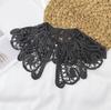 Vintage Shawl O-Neck Doll Fake Collar Shirt Women Hollow Crochet Lace False Collar Detachable Woman Half Shirt Faux  Col