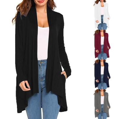 Women's Fashion Casual Knitted Long Sleeve Pocket Cardigan Jacket