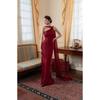 New High-end Satin Dress Fishtail Banquet Slim and Thin Temperament Socialite Dress Women Slanted Shoulders