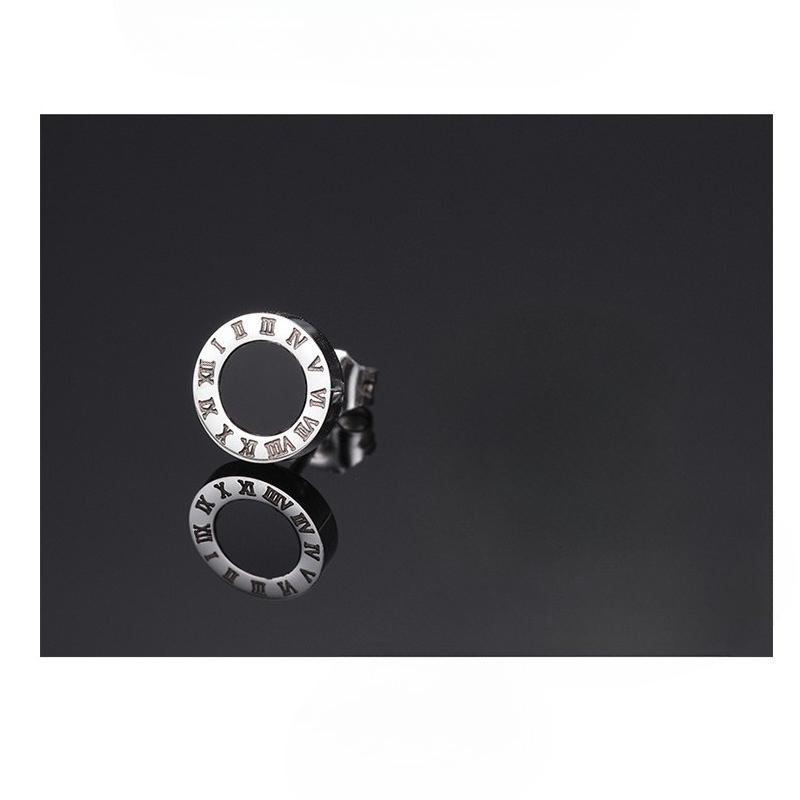 Roman Numeral Earrings for Men, Titanium Steel, Non-fading, Accessory for Women, Retro Jewelry