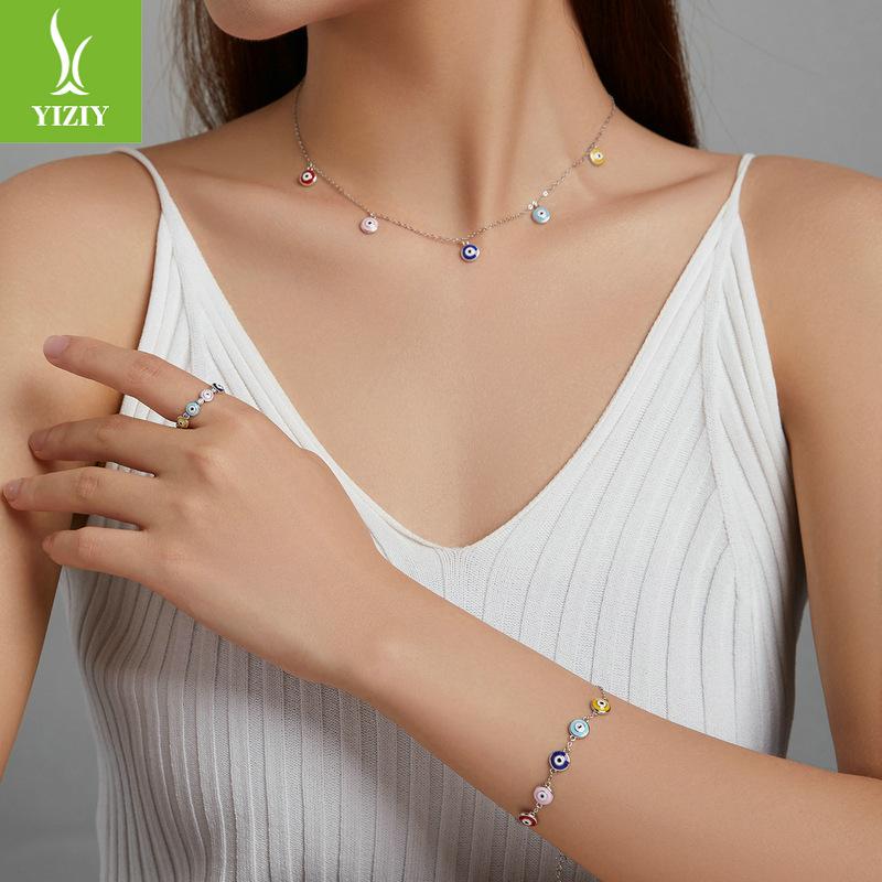 S925 Sterling Silver Guardian'S Eye Necklace Personalized Demon'S Eye Clavicle Chain Necklace