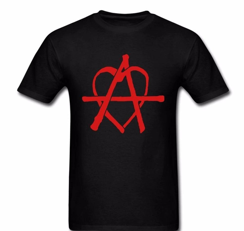 Anarchy heart love anarchist revolution anti-capitolism graphic Tee t-shirt XS