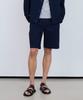 MINDBRIDGE [Couture] Relaxed Fit Seersucker Full Elastic Waist Navy Half Pants