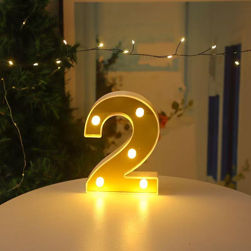 Gold LED Mirror Letter Lights - Romantic Birthday and Festive Décor