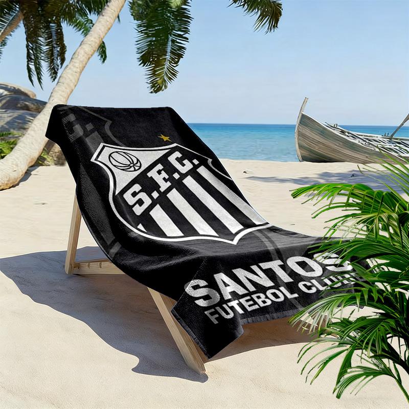 Santos FC Print Beach Towel, Large Soft Quick Dry Towel for Beach Camping Swimming