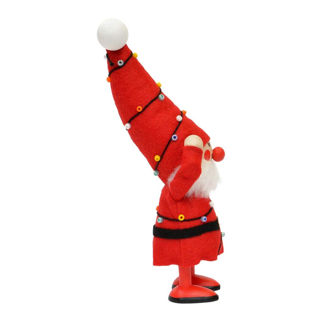 NORDIKA nisse Nordica Nisse Christmas Wooden Doll Entangled in Illuminated (Santa Decorations/Red)