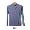 Women's Black Half-High Collar Long-Sleeve Shirt - Korean Style, 2025 Spring/Autumn