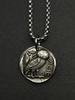Recarved Greek Silver Plated Coin The Goddess Of Wisdom Athena Necklace Owl Ancient Athens Silver Coin Pendant Aquarius Patron