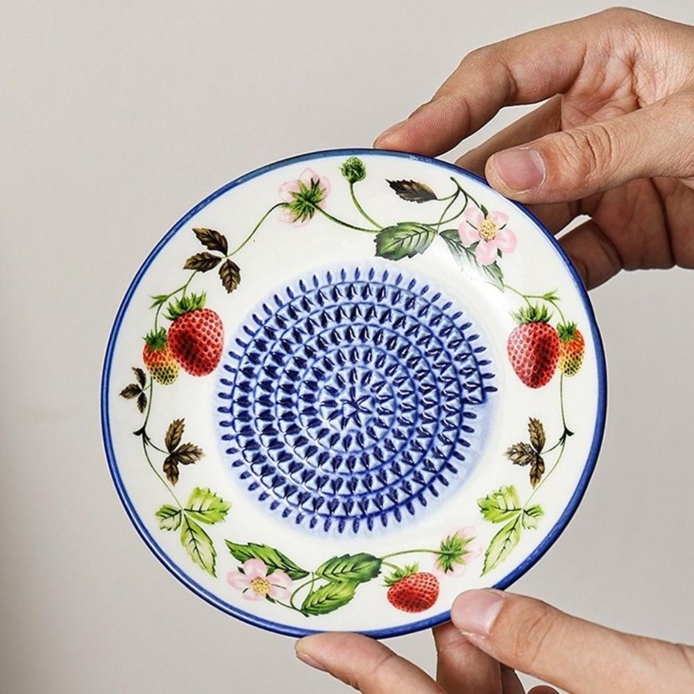 Schiaccia-aglio Manuale Efficiente Piastra Grattugia Verdure Antiscivolo Grattugia Zenzero in Ceramica Cucina