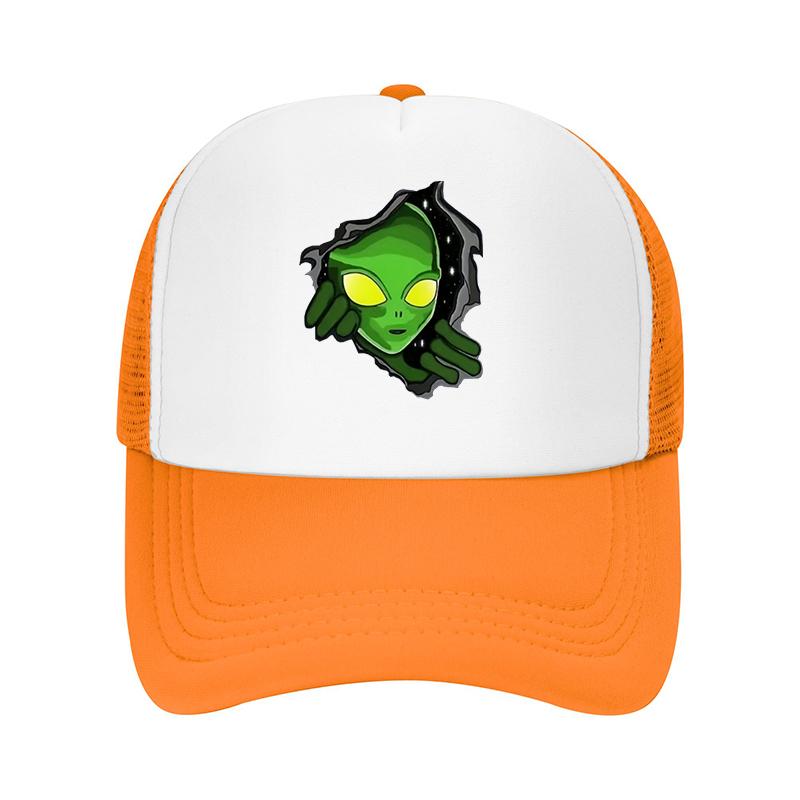 pc ATHACER Alien Theme Baseball Cap Retro washed black suitable for outdoor fashion Unisex and Women Halloween headwear