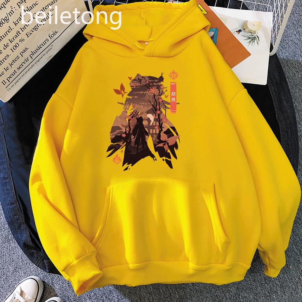 Hu Tao Cosplay Costume Hot Game Genshin Impact Hoody Oversized Clothes Kawaii Cartoon Women Hoodies Men Long Sleeve Streetwear