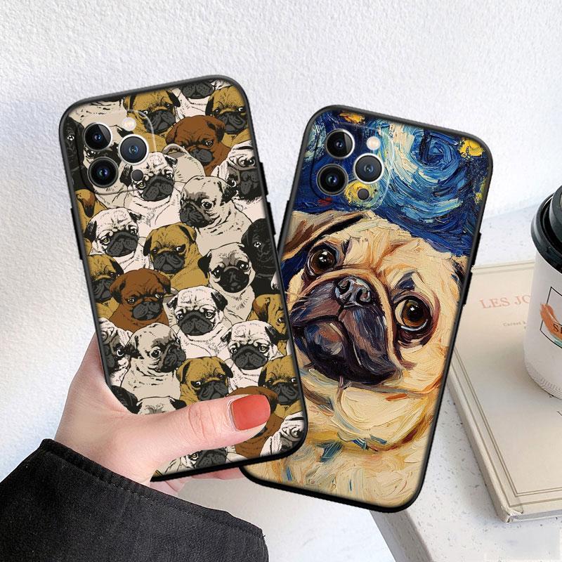 LO27 Cute Pug Dog Soft Shell Phone Case for Samsung Galaxy Note 10 20 S23 S24 S25 Ultra FE Plus Edge Lite A02S A35 A07 A17